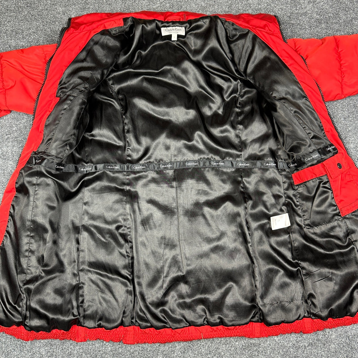 Calvin Klein Puffer Jacket Womens S Red Winter Coat