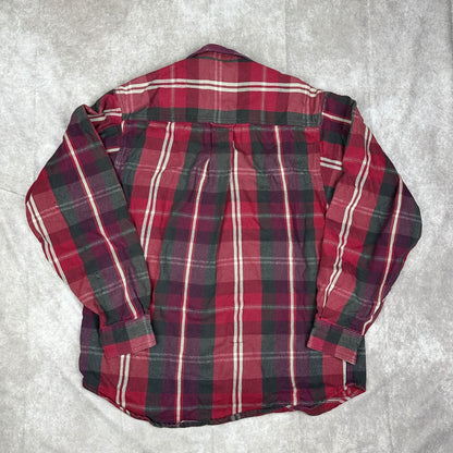 Vintage Eddie Bauer McKinley Flannel Shirt Mens LT Red Plaid