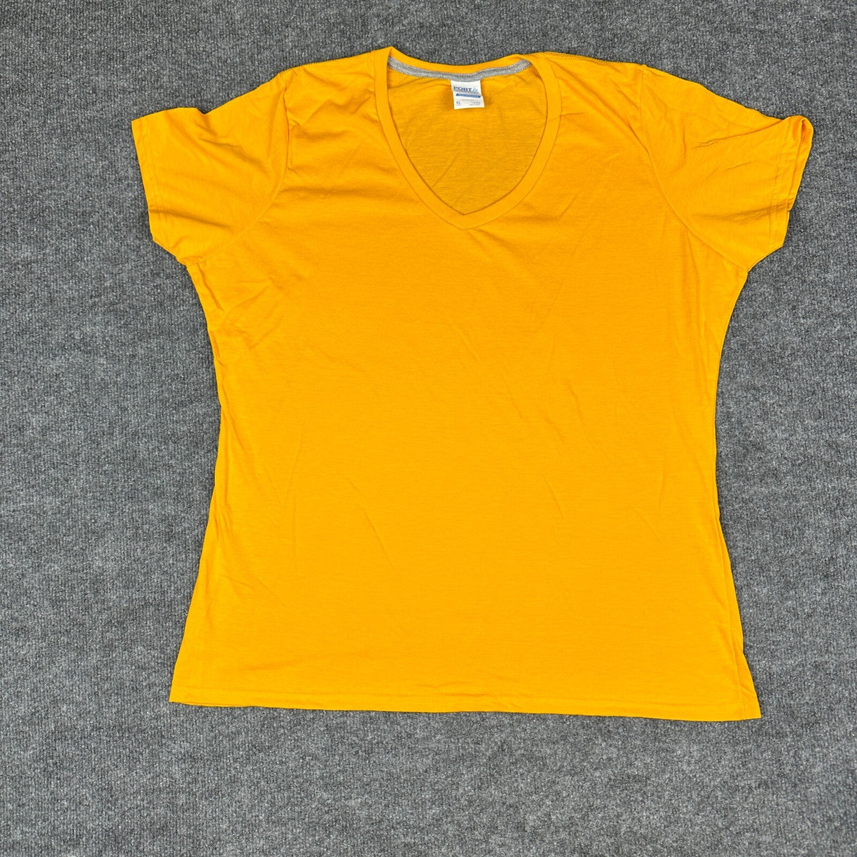 Port & Company LPC381V V-Neck Tee Womens XL Gold Blank NWT