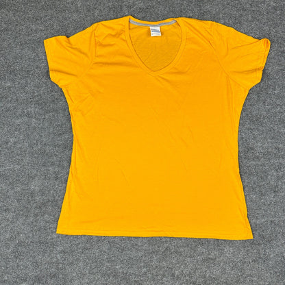 Port & Company LPC381V V-Neck Tee Womens XL Gold Blank NWT