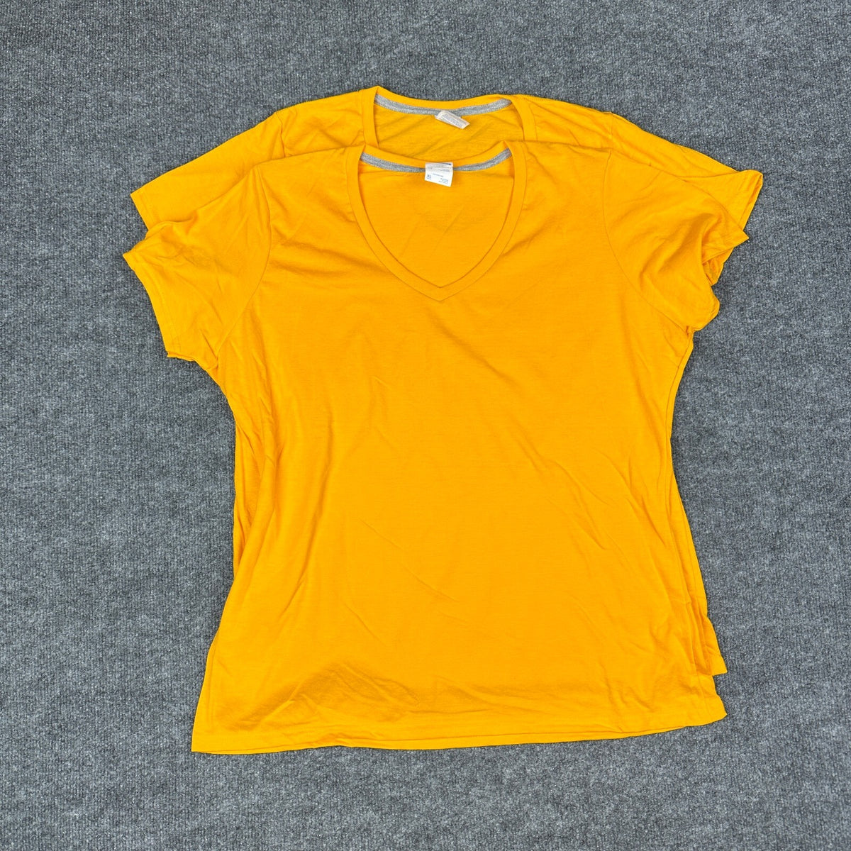 Lot of 2 Port & Company LPC381V V-Neck Womens XL Gold NWT