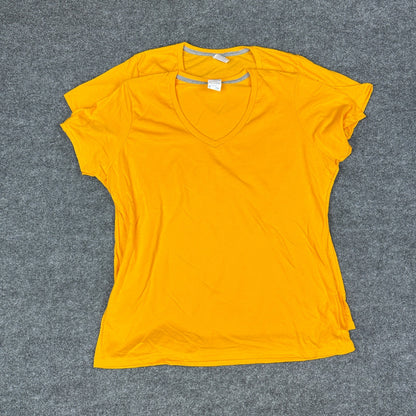 Lot of 2 Port & Company LPC381V V-Neck Womens XL Gold NWT
