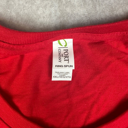 NWT Port & Company Womens 4XL Red Organic Cotton T-Shirt