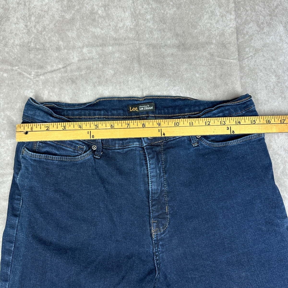 Lee Womens Slim Straight Jeans Size 12 Medium Blue Denim