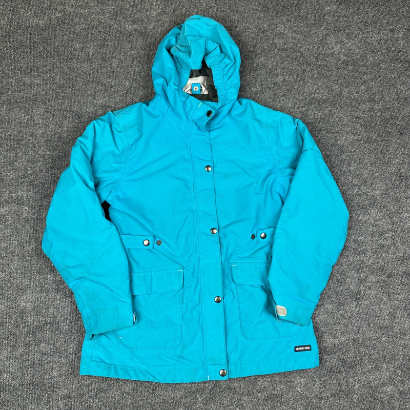 Lands' End Girls Large 14 Blue Hooded Jacket Lightweight