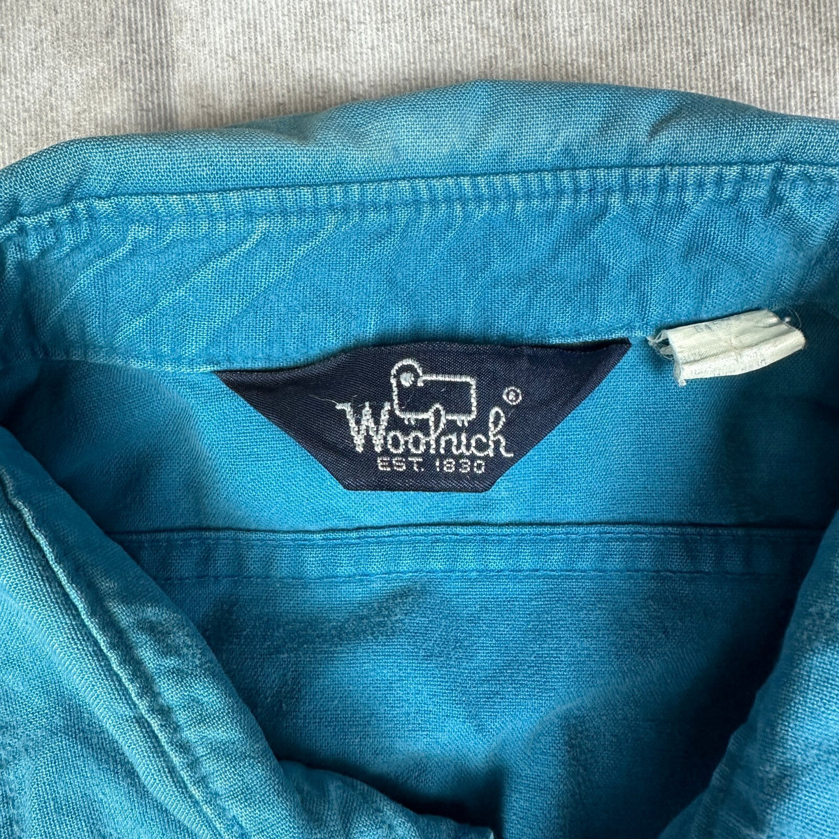 Vintage Woolrich Chamois Shirt Made in USA Teal Button Up