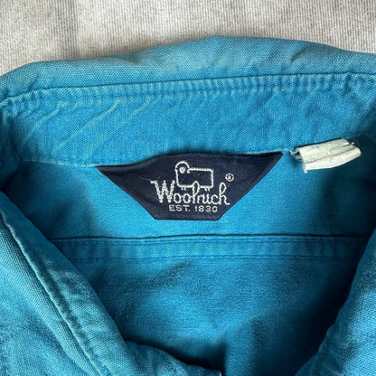 Vintage Woolrich Chamois Shirt Made in USA Teal Button Up