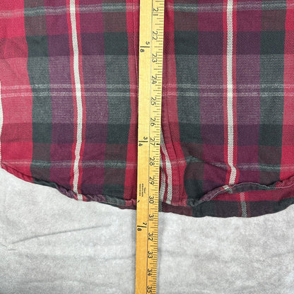 Vintage Eddie Bauer McKinley Flannel Shirt Mens LT Red Plaid