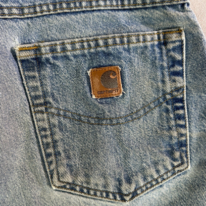 Vintage Carhartt Mens 34x32 Blue Denim Jeans Workwear
