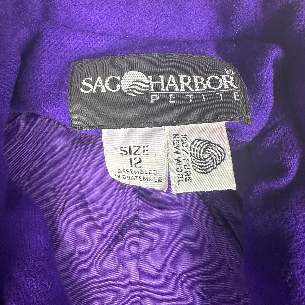 Sag Harbor Petite Womens Jacket Size 12 Purple Zip Front