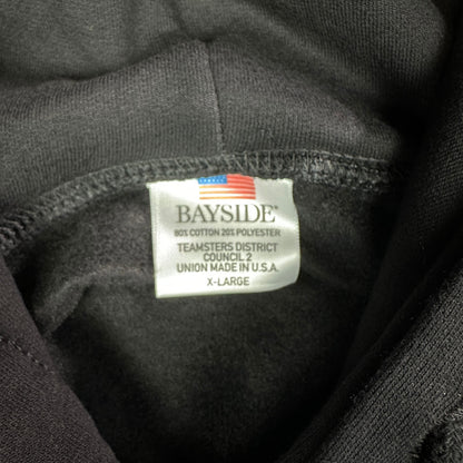 NWT Bayside Mens XL Black Hoodie Casual Sweatshirt USA Made
