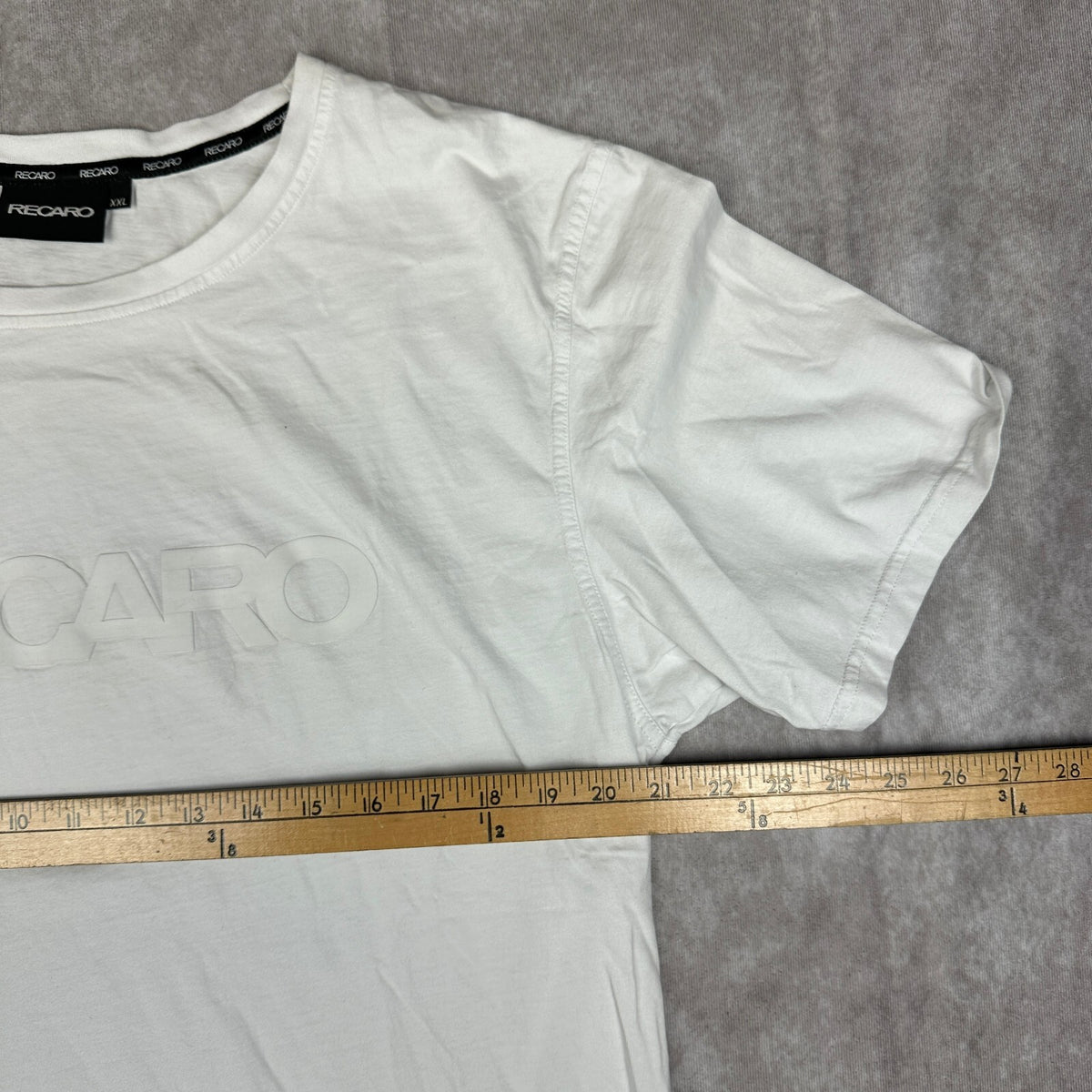 Recaro Logo T-Shirt Mens XXL White Tonal Racing Seats JDM