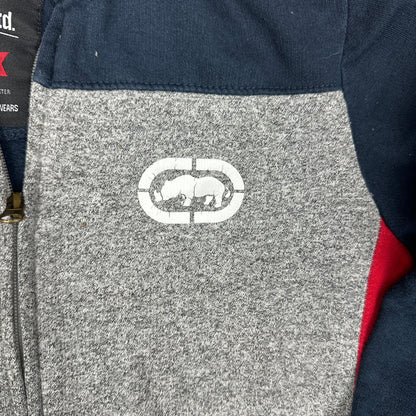 Ecko Unltd Youth Boys M 10-12 Full Zip Hoodie Gray Navy Red