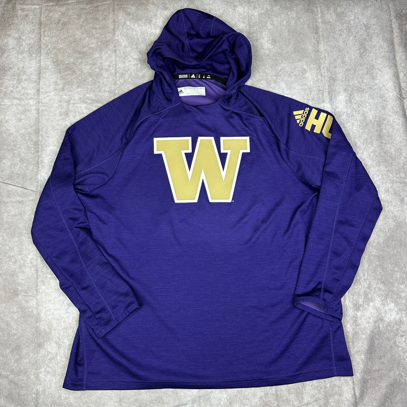 Adidas Mens Hoodie 2XL Purple Huskies W Logo Sportswear