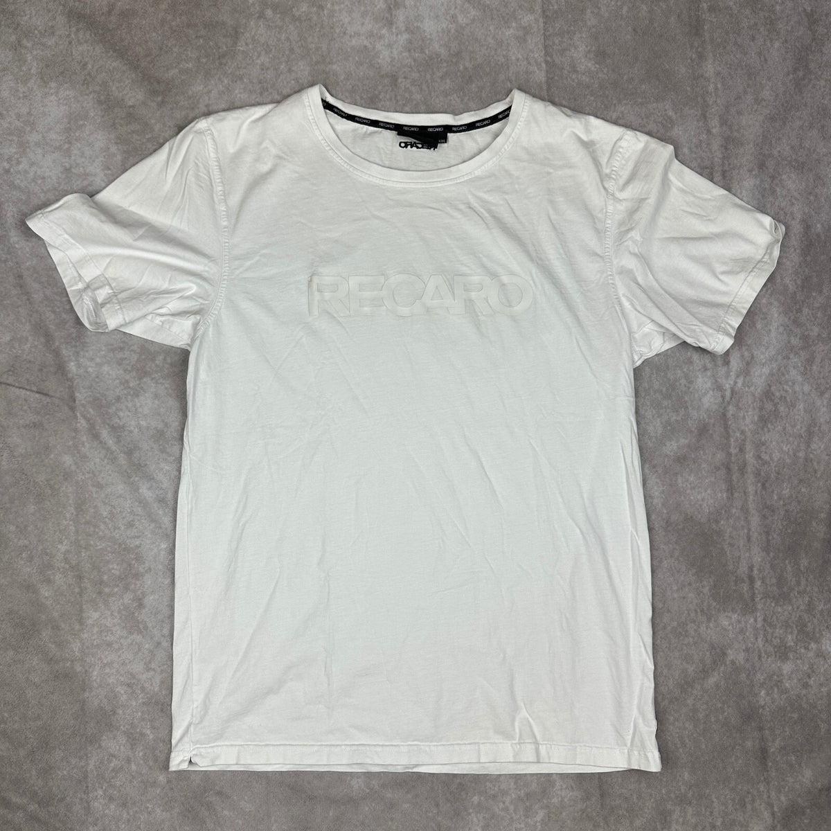 Recaro Logo T-Shirt Mens XXL White Tonal Racing Seats JDM