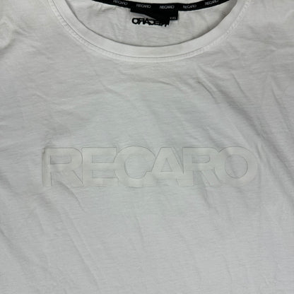 Recaro Logo T-Shirt Mens XXL White Tonal Racing Seats JDM