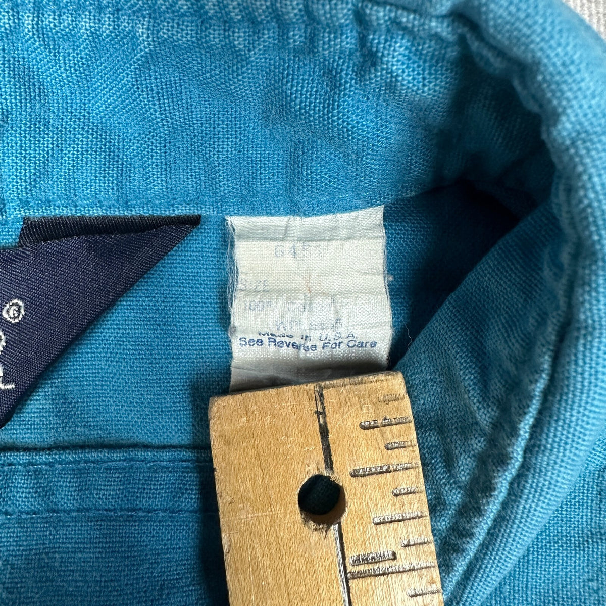Vintage Woolrich Chamois Shirt Made in USA Teal Button Up