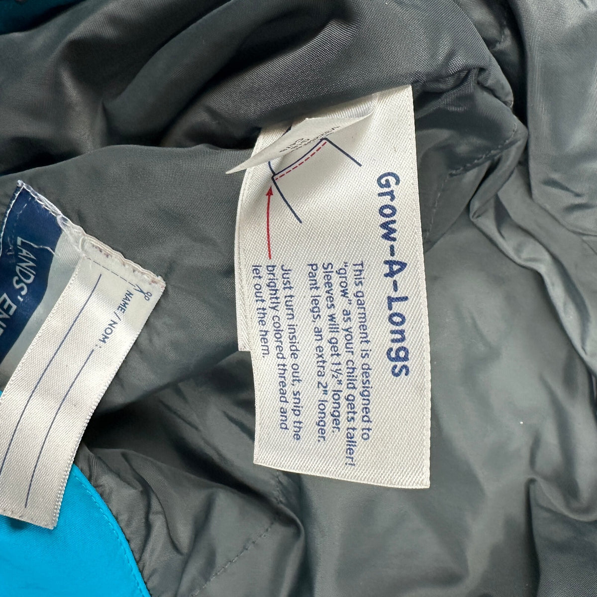 Lands' End Girls Large 14 Blue Hooded Jacket Lightweight