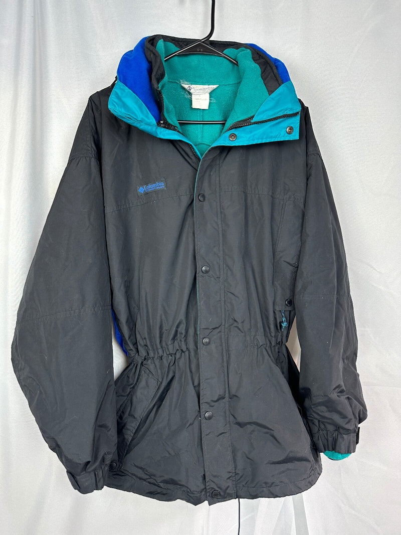 Columbia Mens M Long's Peak Black Blue Jacket
