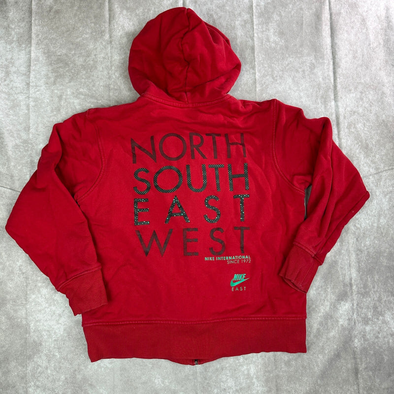 Nike Mens L Full Zip Hoodie Red Sportswear Graphic
