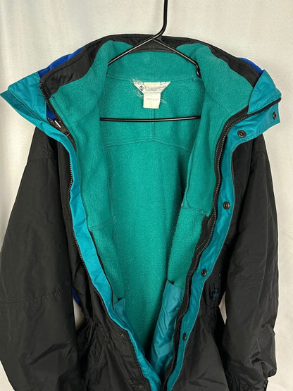 Columbia Mens M Long's Peak Black Blue Jacket