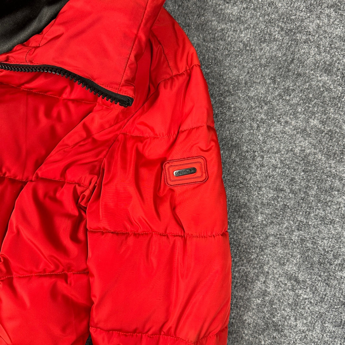 Calvin Klein Puffer Jacket Womens S Red Winter Coat