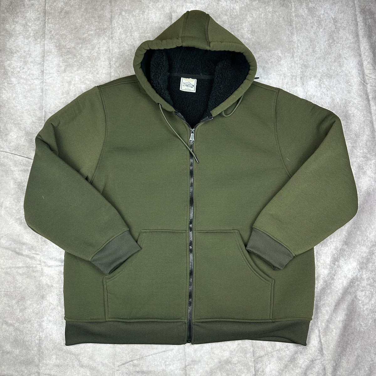 Bass Creek Outfitters Mens XL Olive Green Sherpa Hoodie