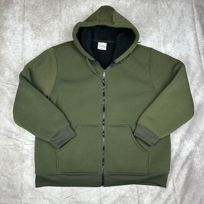 Bass Creek Outfitters Mens XL Olive Green Sherpa Hoodie