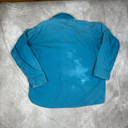 Vintage Woolrich Chamois Shirt Made in USA Teal Button Up