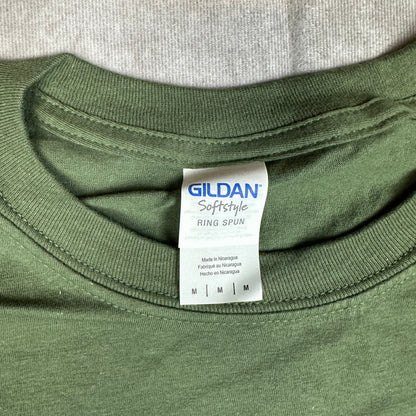 NWT Gildan Mens M Military Green Softstyle Cotton T-Shirt