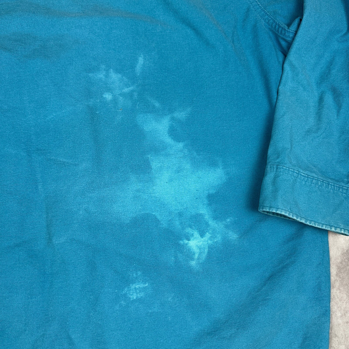 Vintage Woolrich Chamois Shirt Made in USA Teal Button Up