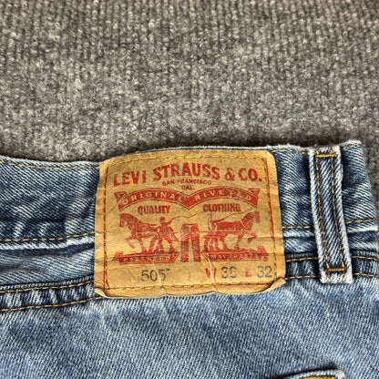 Vintage Levi's 505 Mens 36x32 Blue Denim Jeans