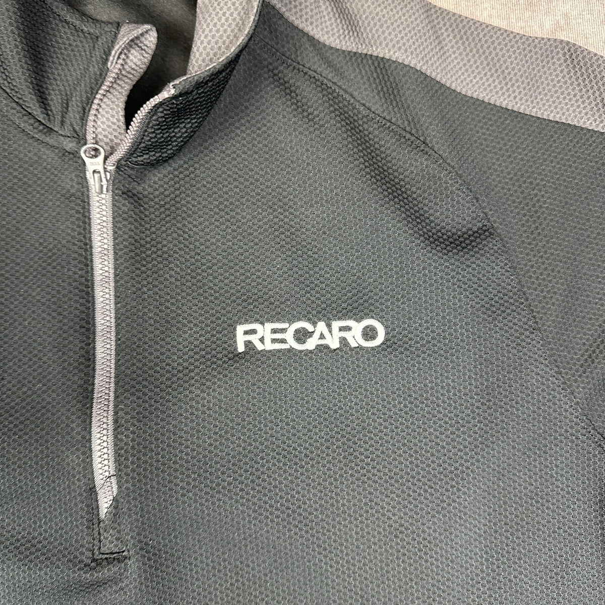 Recaro Sport-Tek Quarter Zip Pullover Mens L Black Gray JDM