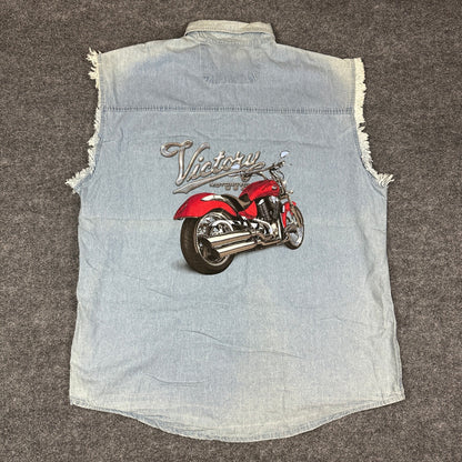 Biker's Edge Denim Vest Mens 2XL Victory Motorcycle