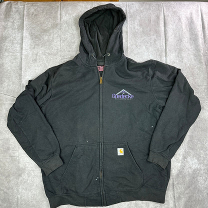 Vintage Carhartt Full Zip Hoodie Men's Large Black Workwear