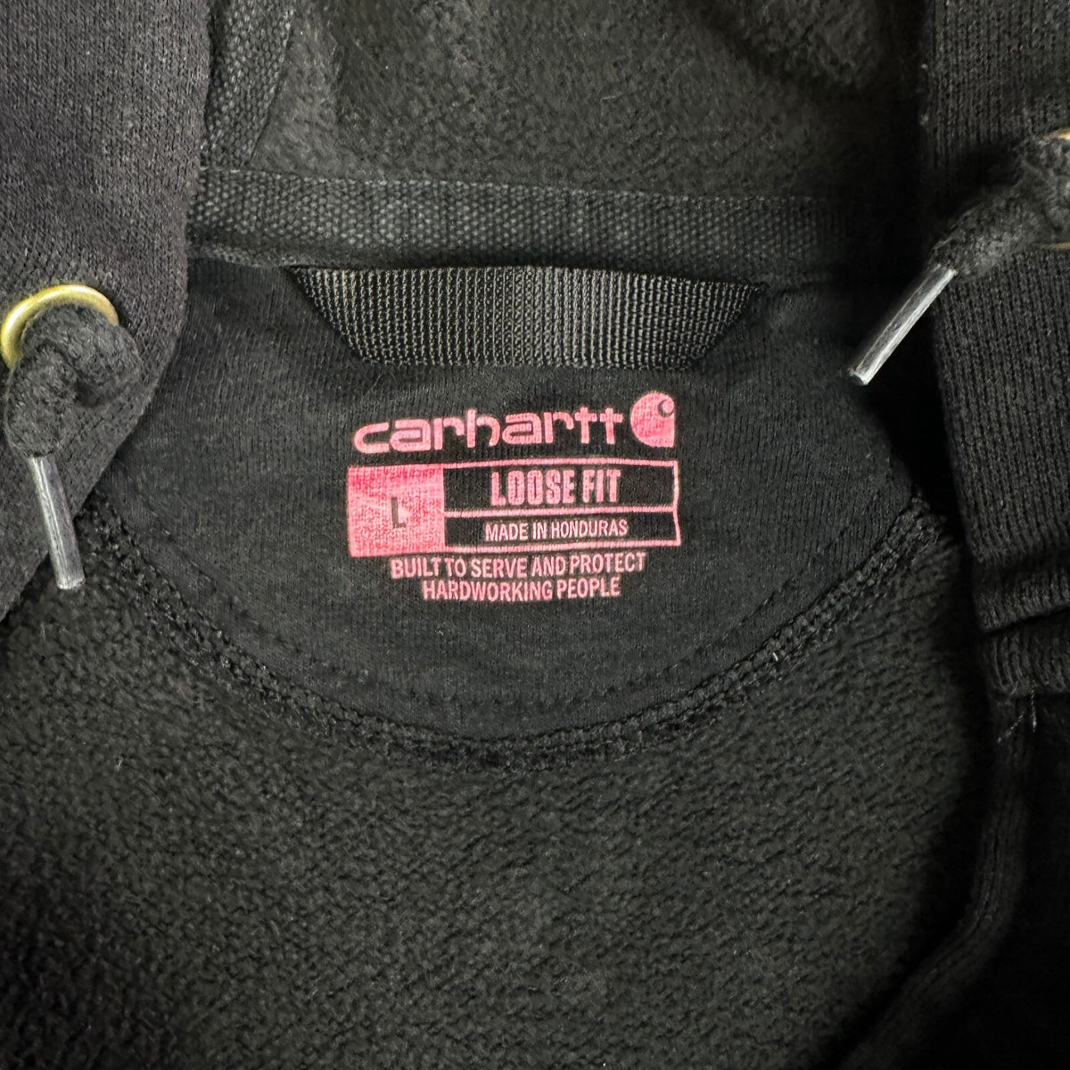 Vintage Carhartt Full Zip Hoodie Men's Large Black Workwear
