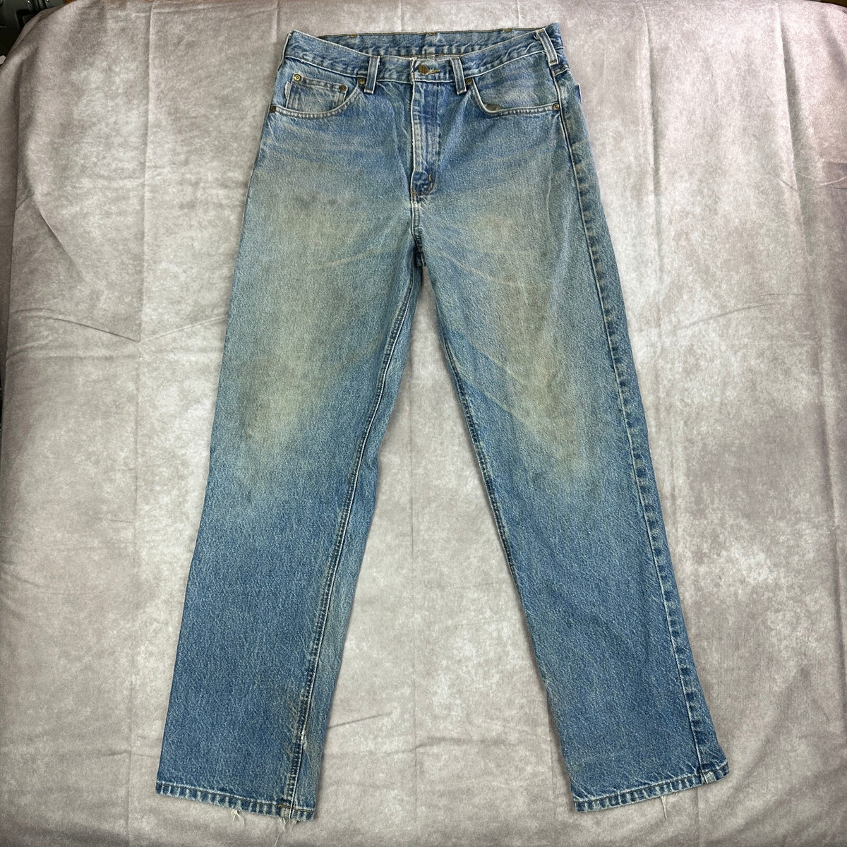 Vintage Carhartt Mens 34x32 Blue Denim Jeans Workwear