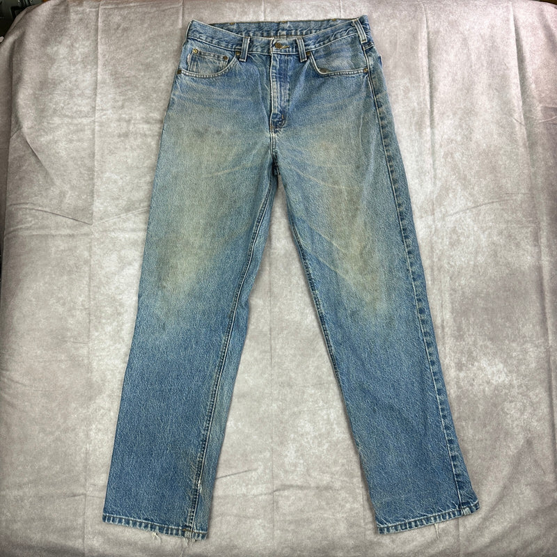 Vintage Carhartt Mens 34x32 Blue Denim Jeans Workwear