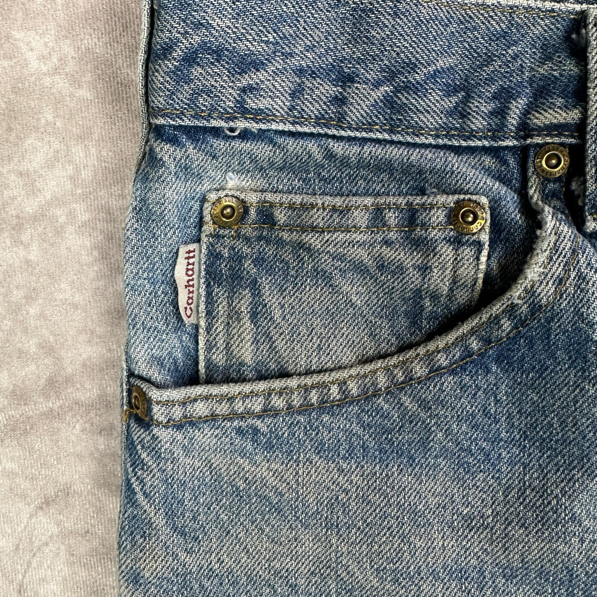 Vintage Carhartt Mens 34x32 Blue Denim Jeans Workwear