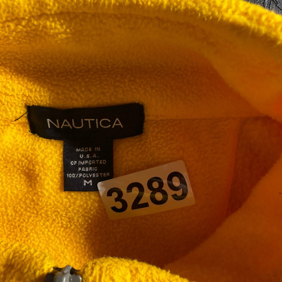 Vintage Nautica Fleece Quarter Zip Men M Yellow 90s