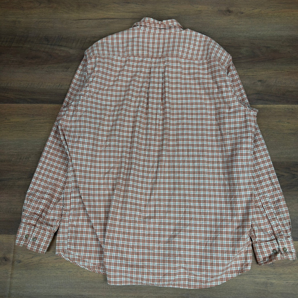 Eddie Bauer Plaid Button Down Shirt Mens XXL Tall Orange