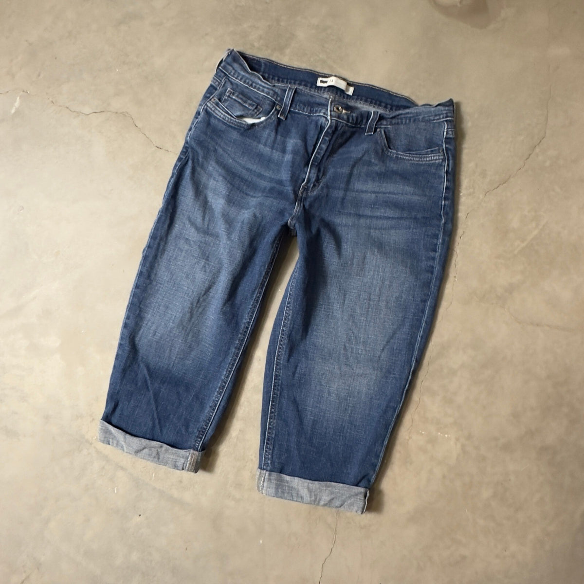 Levi's 505 Straight Leg Jeans Womens 14 W32 Blue Baggy