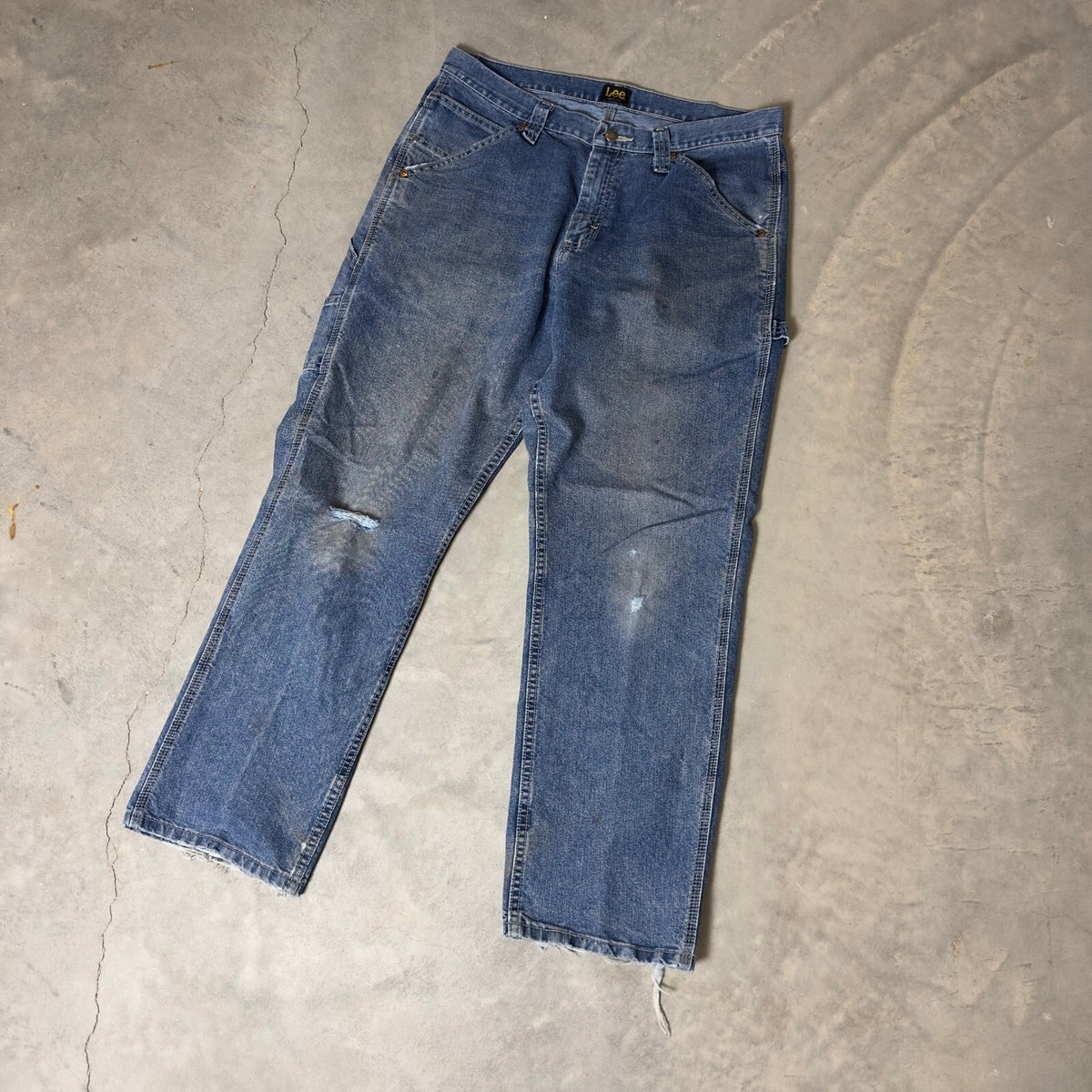 Vintage Lee Dungarees Carpenter Jeans Mens 33x30 Blue Baggy