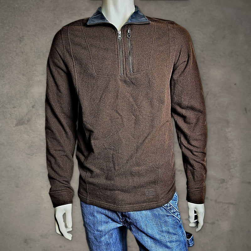 REI Quarter Zip Fleece Pullover Mens M Brown Gorpcore