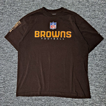 Reebok Cleveland Browns NFL Football Tee Mens L Brown
