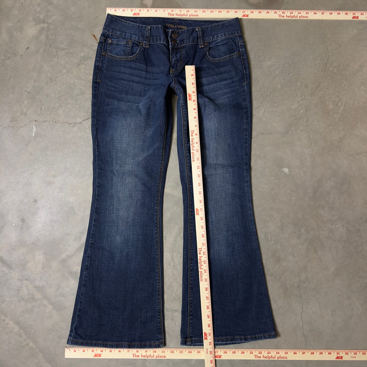 Maurices Bootcut Jeans Womens 9/10 Short Dark Wash Stretch