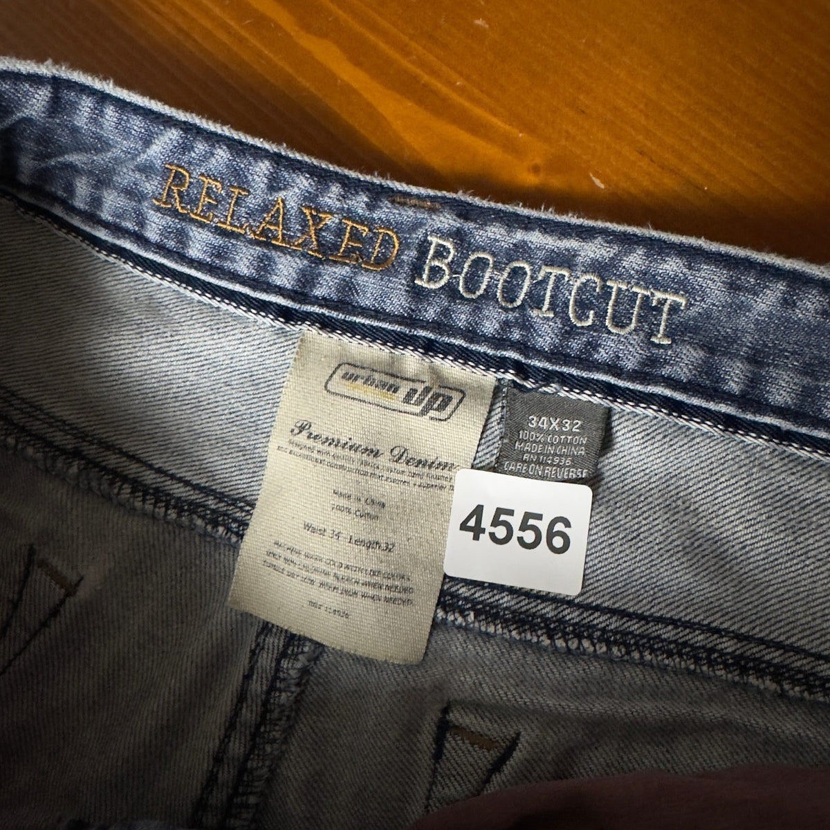 Urban Up Bootcut Jeans Mens 34x32 Blue Distressed Baggy Y2K