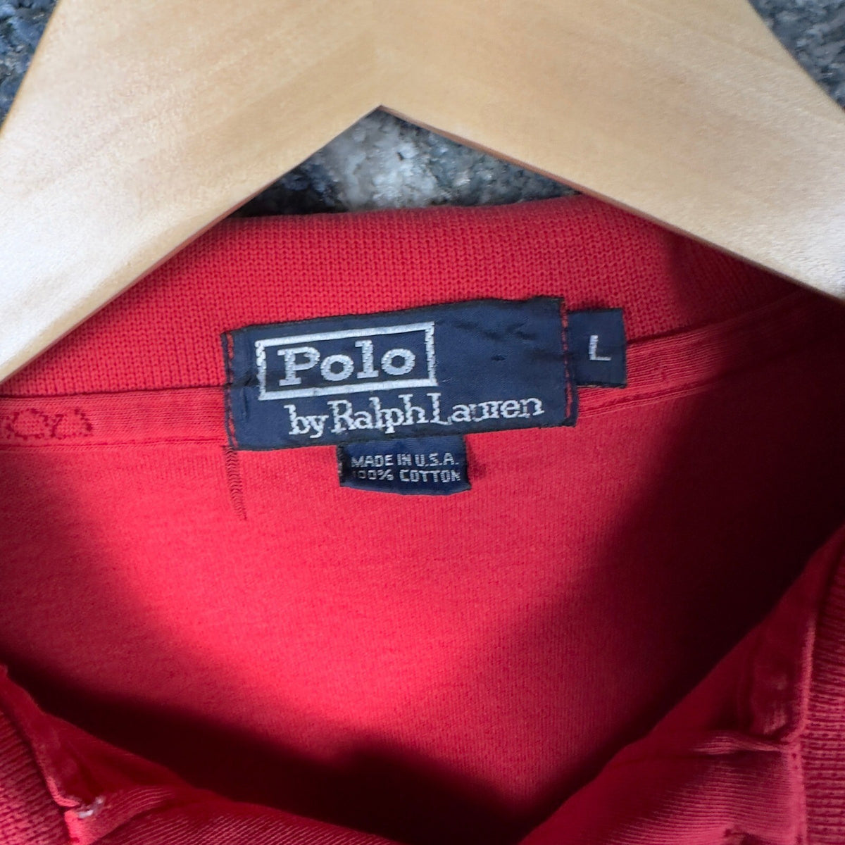 Vintage Polo Ralph Lauren Polo Shirt Mens L Red Made in USA