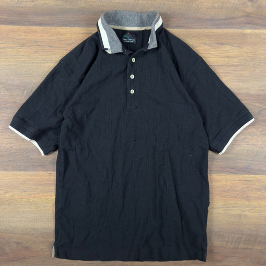 Greg Norman Polo Shirt Mens M Black Short Sleeve Golf Shark