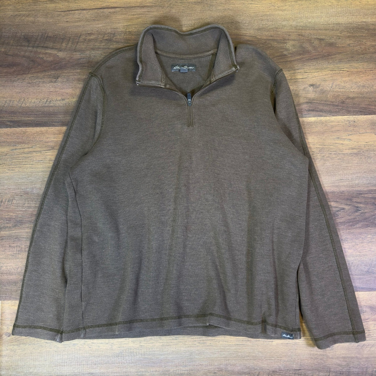 Eddie Bauer Men 2XL Quarter Zip Pullover Ribbed Sweater